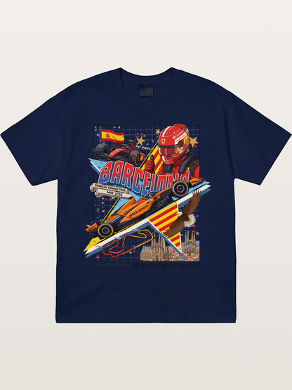 Barcelona GP Spanish Landmark Collage Gildan T-shirt