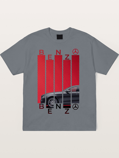 Benz Barcode Style Print Cotton T-shirt