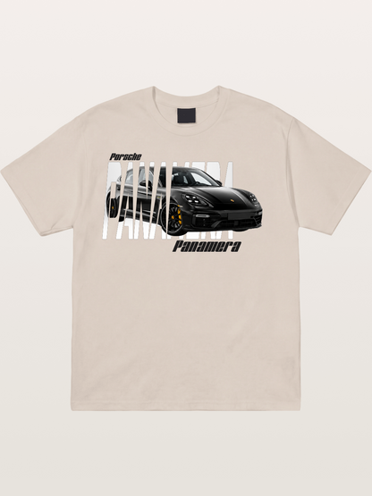 Porsche Panamera Typography Print Cotton T-shirt