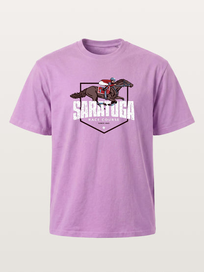 Saratoga Jockey And Horse Illustration Gildan T-shirt