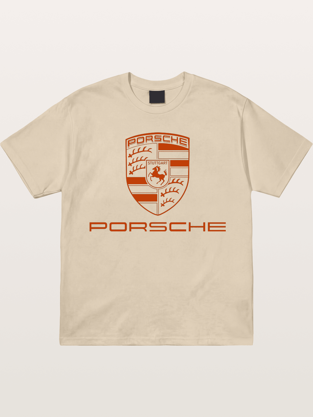 Porsche Crest Orange White Logo Gildan T-shirt