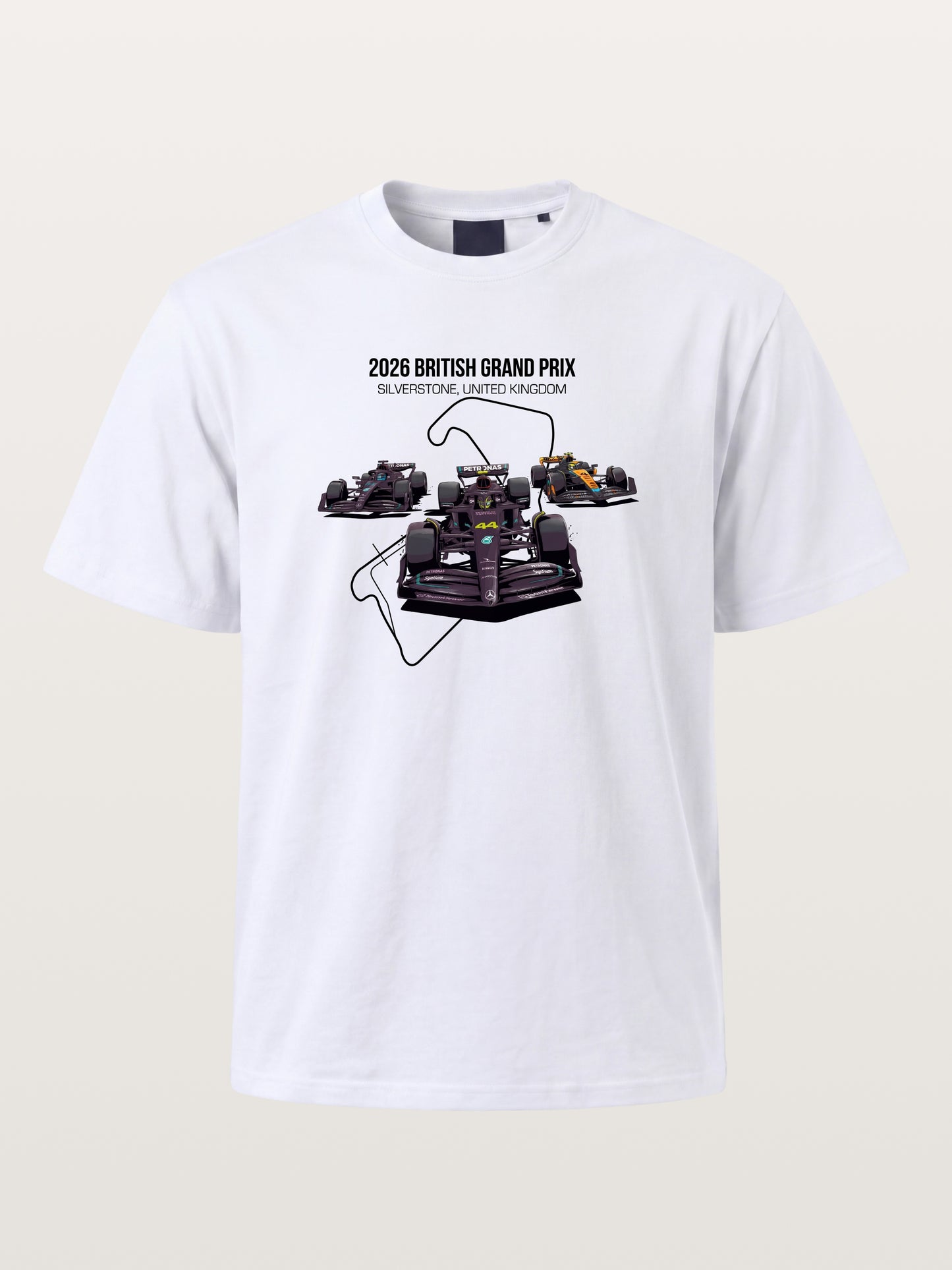 F1 Cars Silverstone Track Overlay Gildan T-shirt