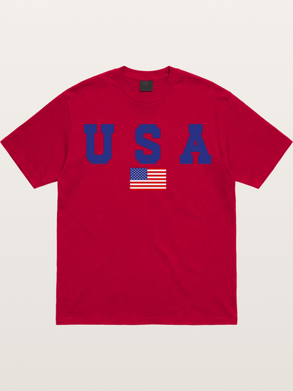 USA Letters With American Flag Gildan T-shirt