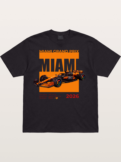 Miami GP Orange F1 Car Cotton T-shirt