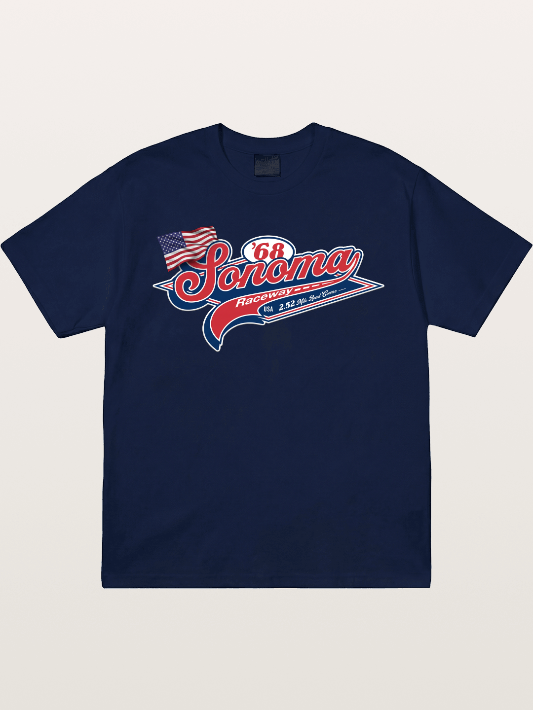 Sonoma Raceway 1968 Vintage Script Gildan T-shirt