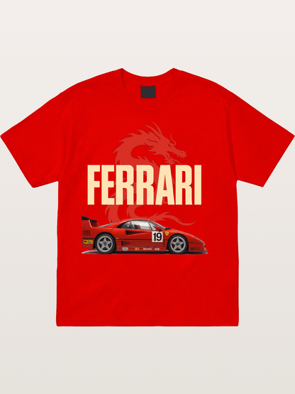 Ferrari F40 Red Dragon Theme Cotton T-shirt