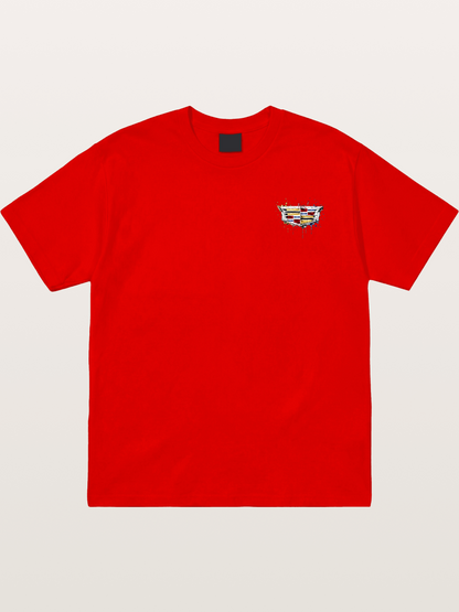 Cadillac Watercolor Logo Print Cotton T-shirt