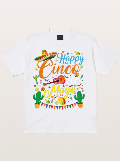 Cinco de Mayo Colorful Festival Design Cotton T-shirt