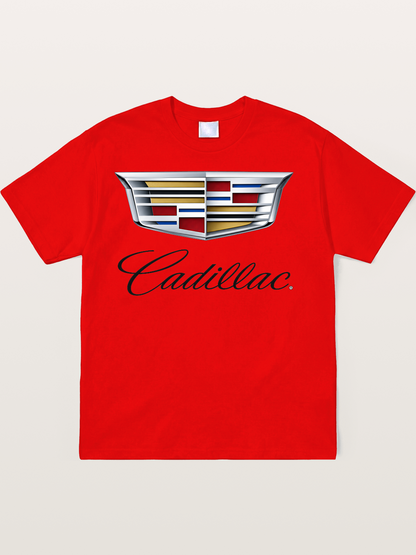 Cadillac Emblem Script Print Soft-Stay T-shirt