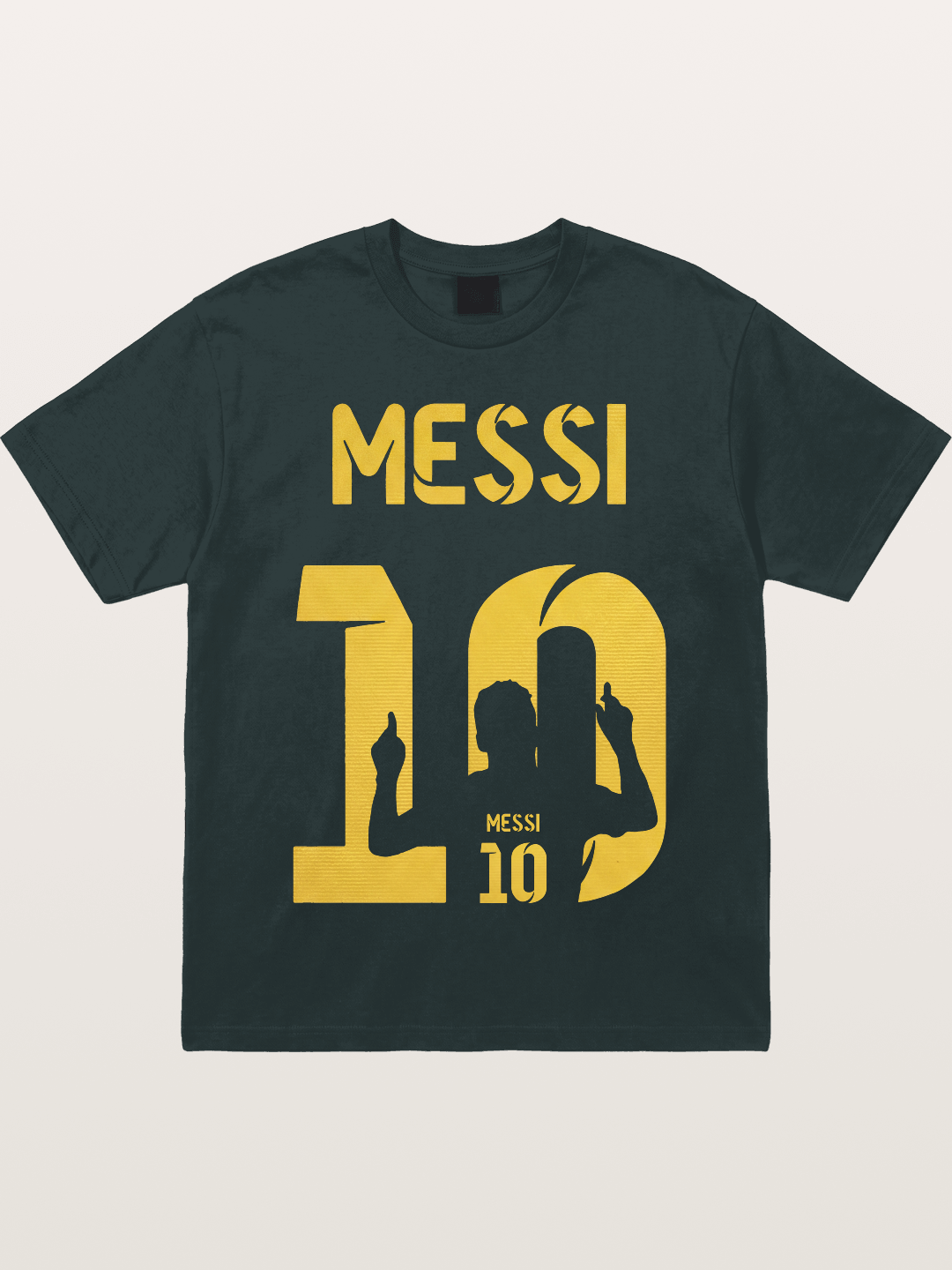Messi No.10 Gold Silhouette Gildan T-shirt