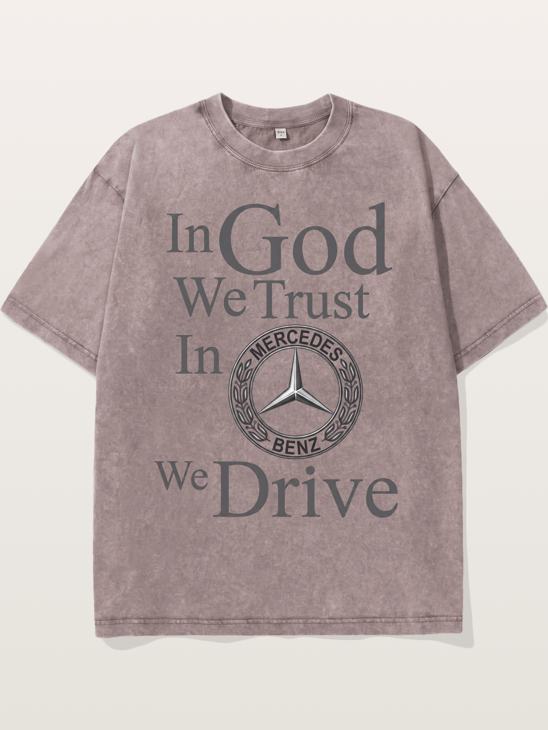 Mercedes Faith Text Art Washed T-shirt