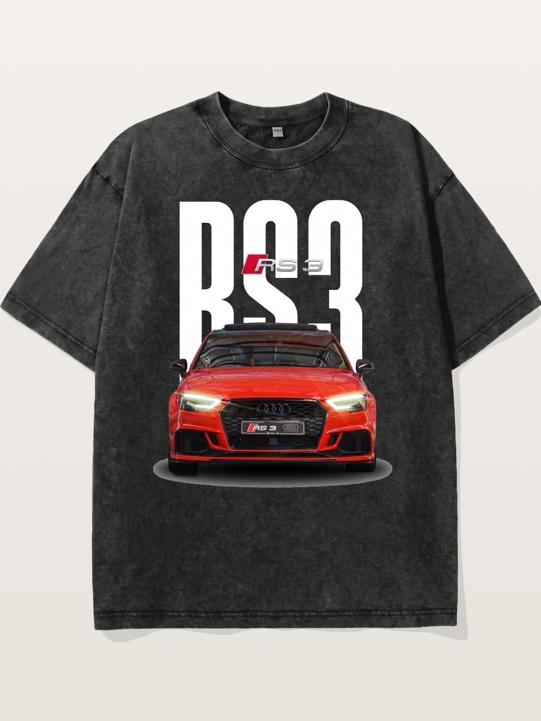 Audi RS3 Red Performance Sedan Washed T-shirt
