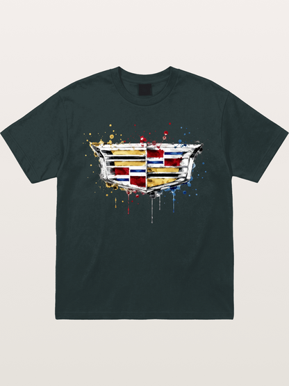 Cadillac Watercolor Logo Print Gildan T-shirt
