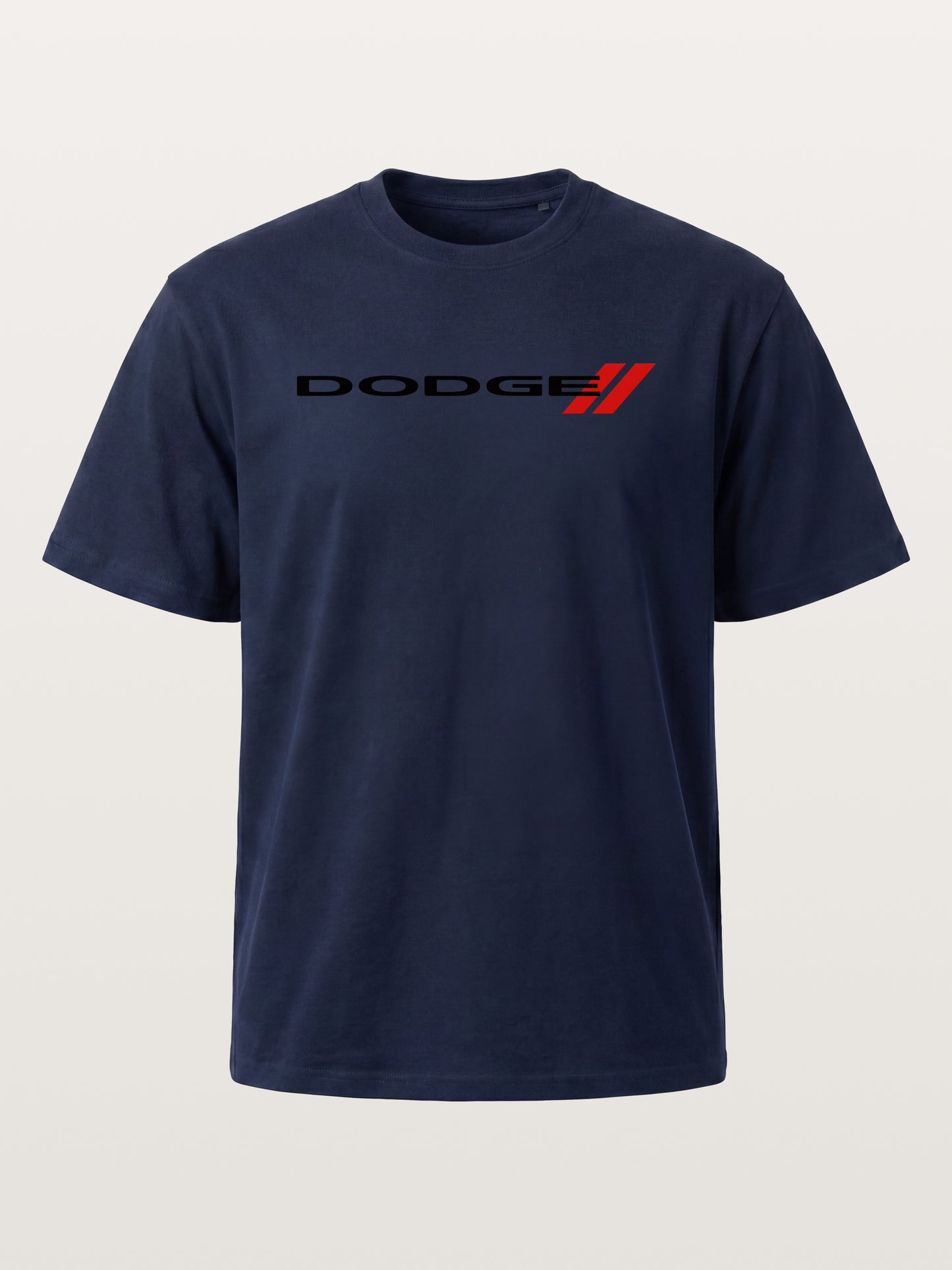 Dodge Red Strip Badge Print Cotton T-shirt