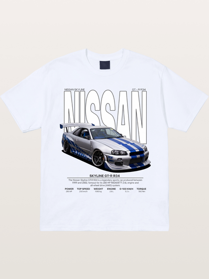 Nissan Skyline GT-R R34 Poster Gildan T-shirt