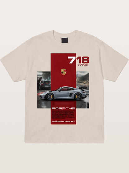Porsche 718 GT4 RS Mid-Engine Therapy Cotton T-shirt