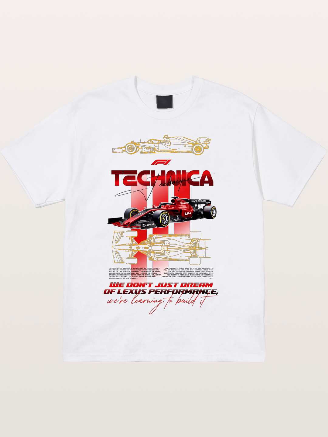 Red F1 Lexus Tech Racing Card Cotton T-shirt