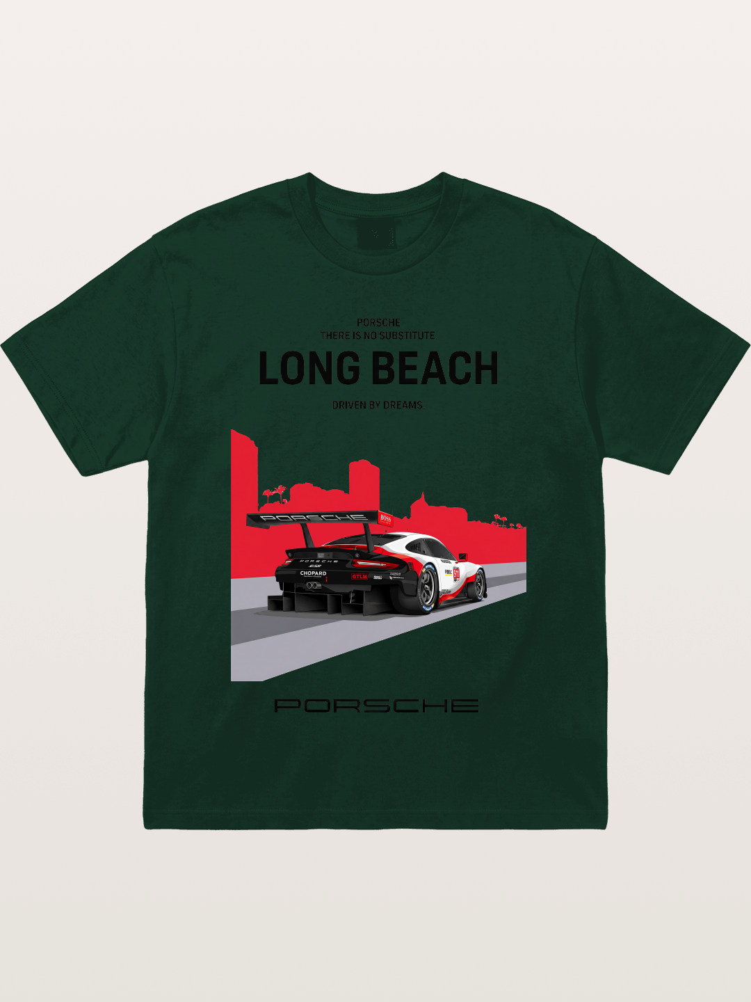 Long Beach Race Porsche Poster Gildan T-shirt