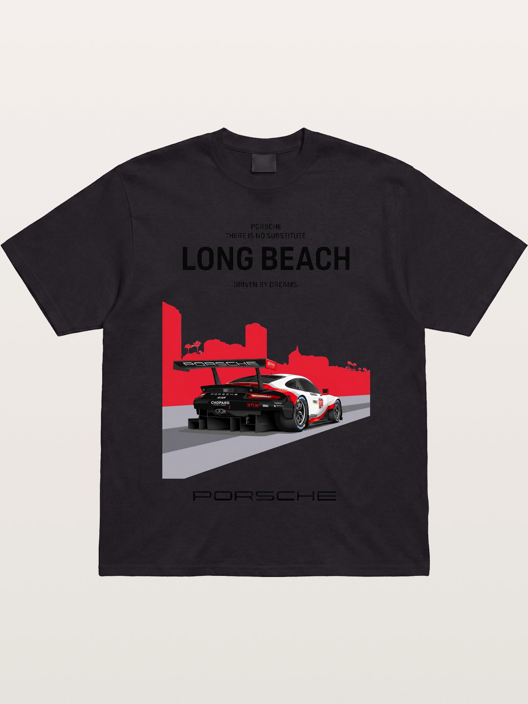 Long Beach Race Porsche Poster Gildan T-shirt