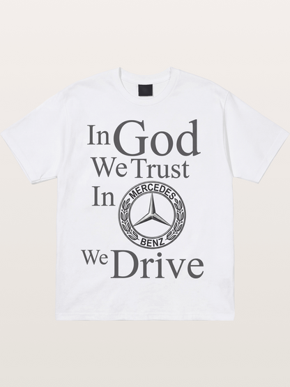 Mercedes Faith Text Art Cotton T-shirt