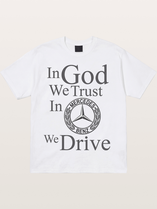 Mercedes Faith Text Art Cotton T-shirt