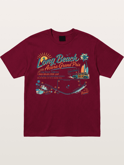 California Long Beach Race Poster Gildan T-shirt