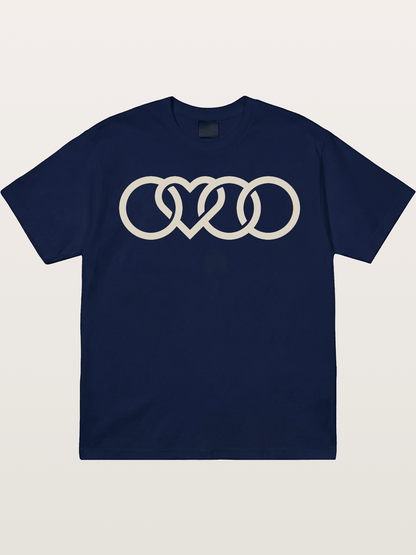 Audi Four Rings Heart Shape Gildan T-shirt