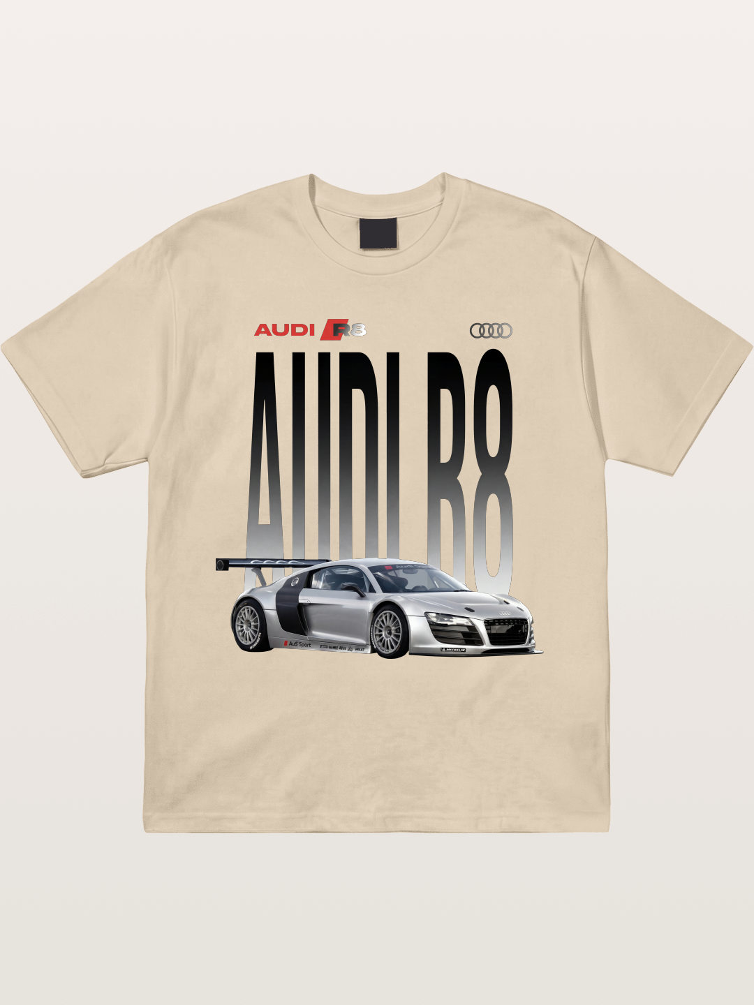 Silver Audi R8 GT3 Front Side View Gildan T-shirt