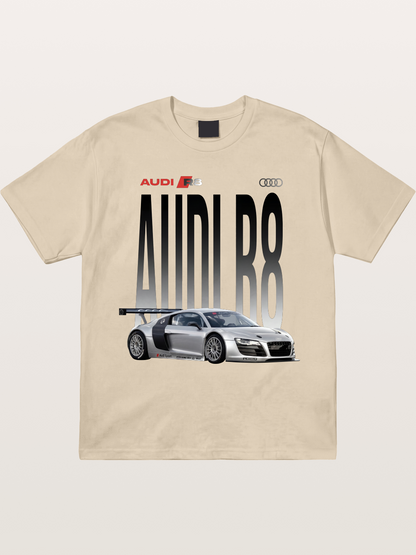 Silver Audi R8 GT3 Front Side View Gildan T-shirt