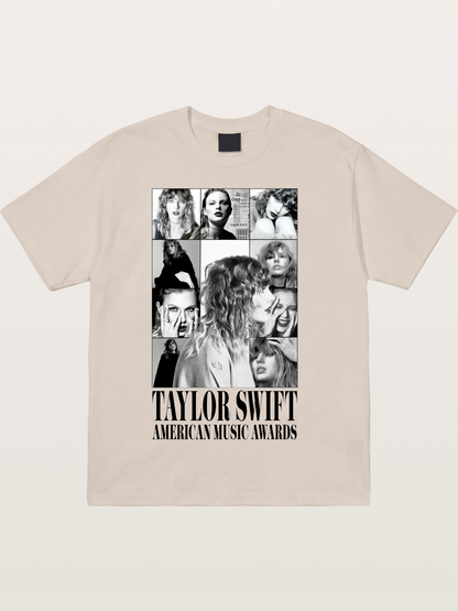 Taylor Swift AMA Collage Print Cotton T-shirt