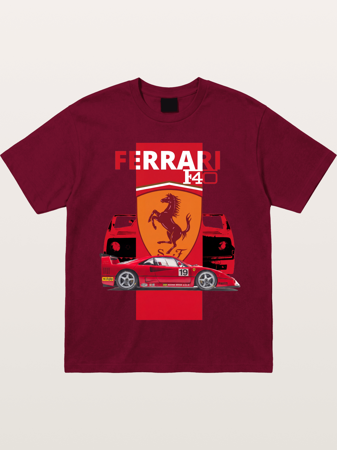 Ferrari F40 Race Car Double View Gildan T-shirt