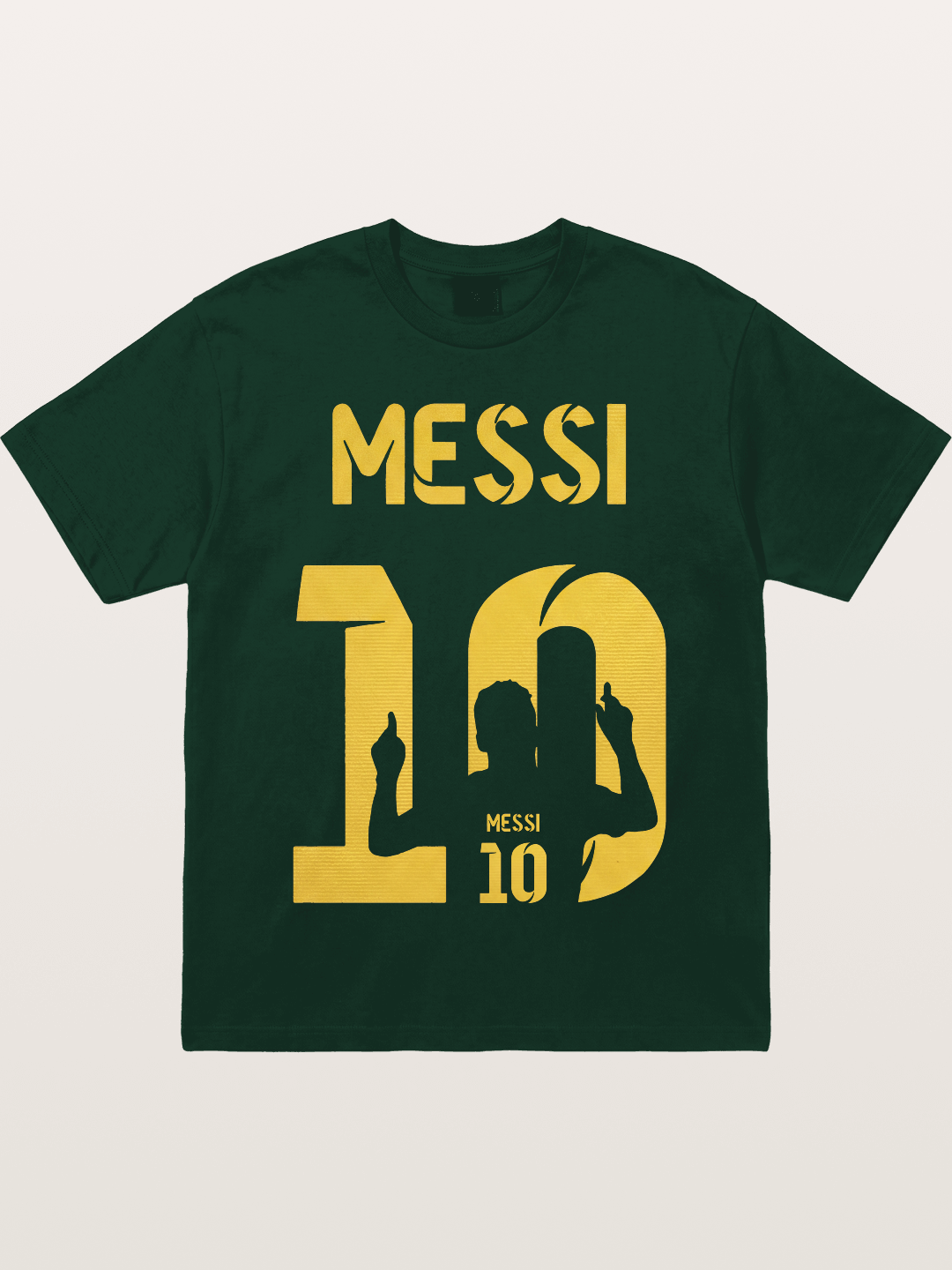Messi No.10 Gold Silhouette Gildan T-shirt