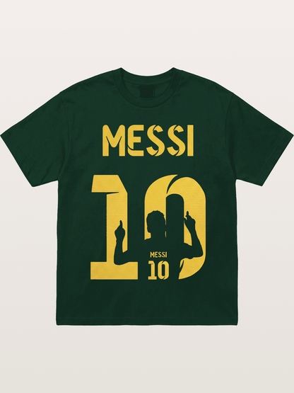 Messi No.10 Gold Silhouette Gildan T-shirt
