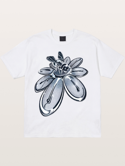 EDC Silver Chrome Daisy Art Cotton T-shirt