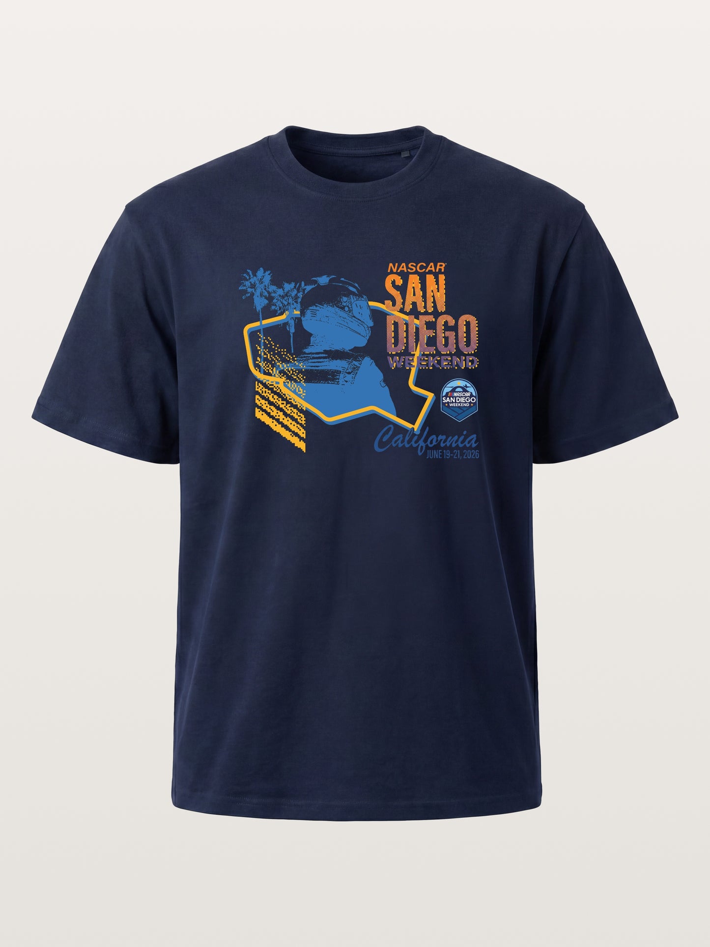 San Diego NASCAR Helmet Silhouette Cotton T-shirt