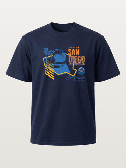 San Diego NASCAR Helmet Silhouette Cotton T-shirt