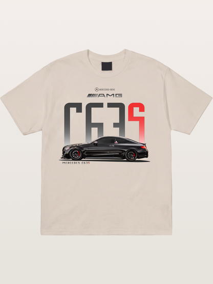 C63S AMG Black Mercedes Sports Car Cotton T-shirt