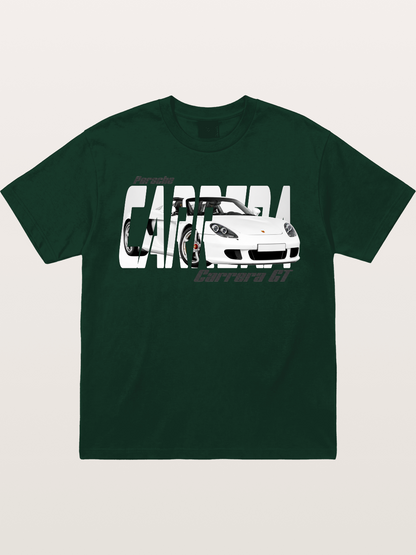 Porsche Carrera GT White Sticker Gildan T-shirt
