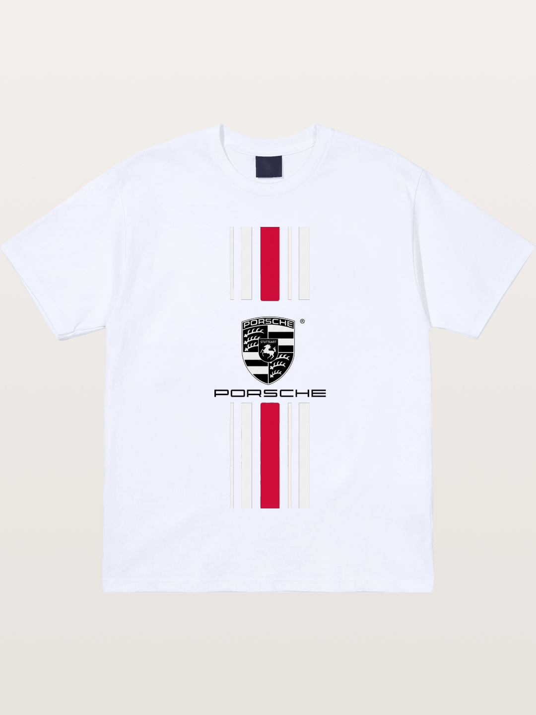Porsche Crest Striped Design Gildan T-shirt