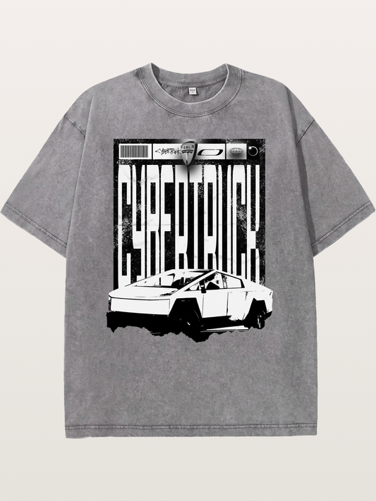 Tesla Cybertruck Glitch Poster Washed T-shirt