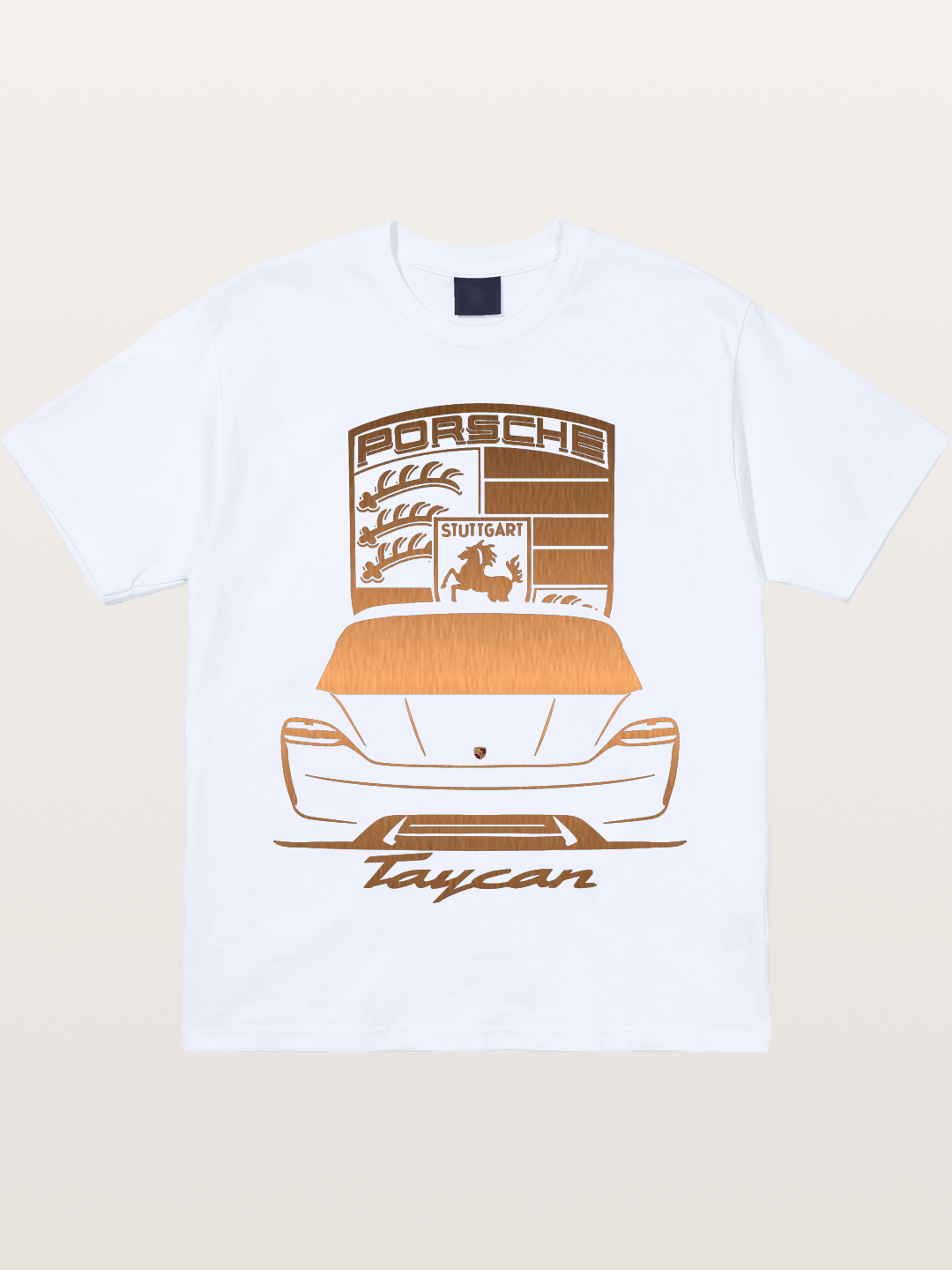Porsche Taycan Copper Line Art Gildan T-shirt