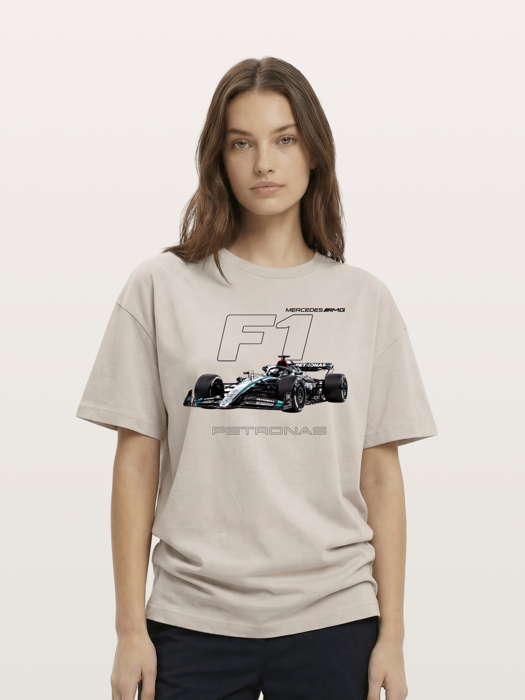 Mercedes F1 Formula Car Print Cotton T-shirt