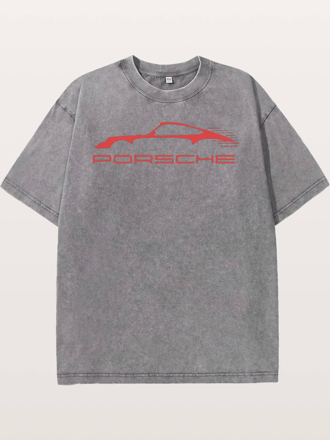 Red Porsche Silhouette Art Washed T-shirt