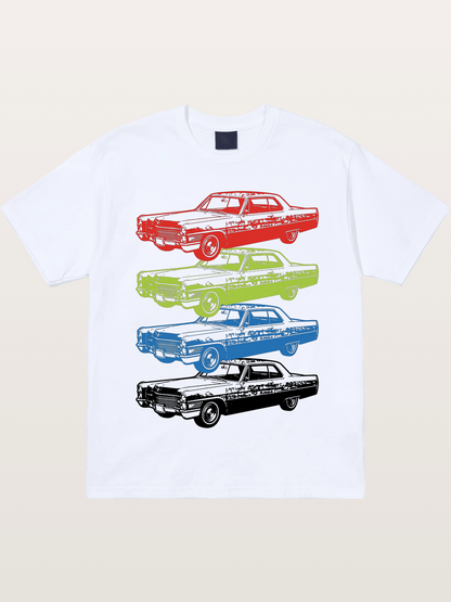 Classic Car Evolution Print Gildan T-shirt