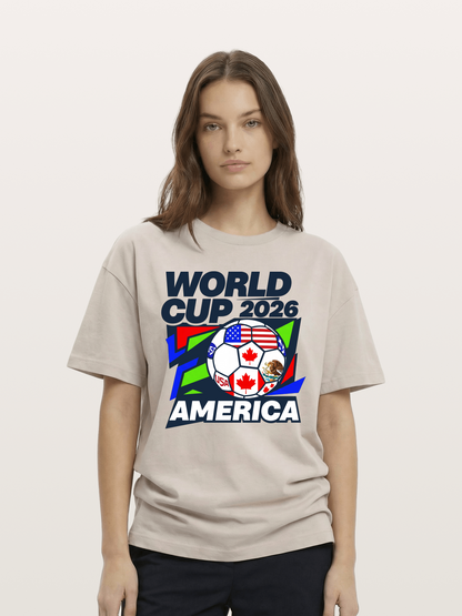 World Cup 2026 America Geometric Cotton T-shirt