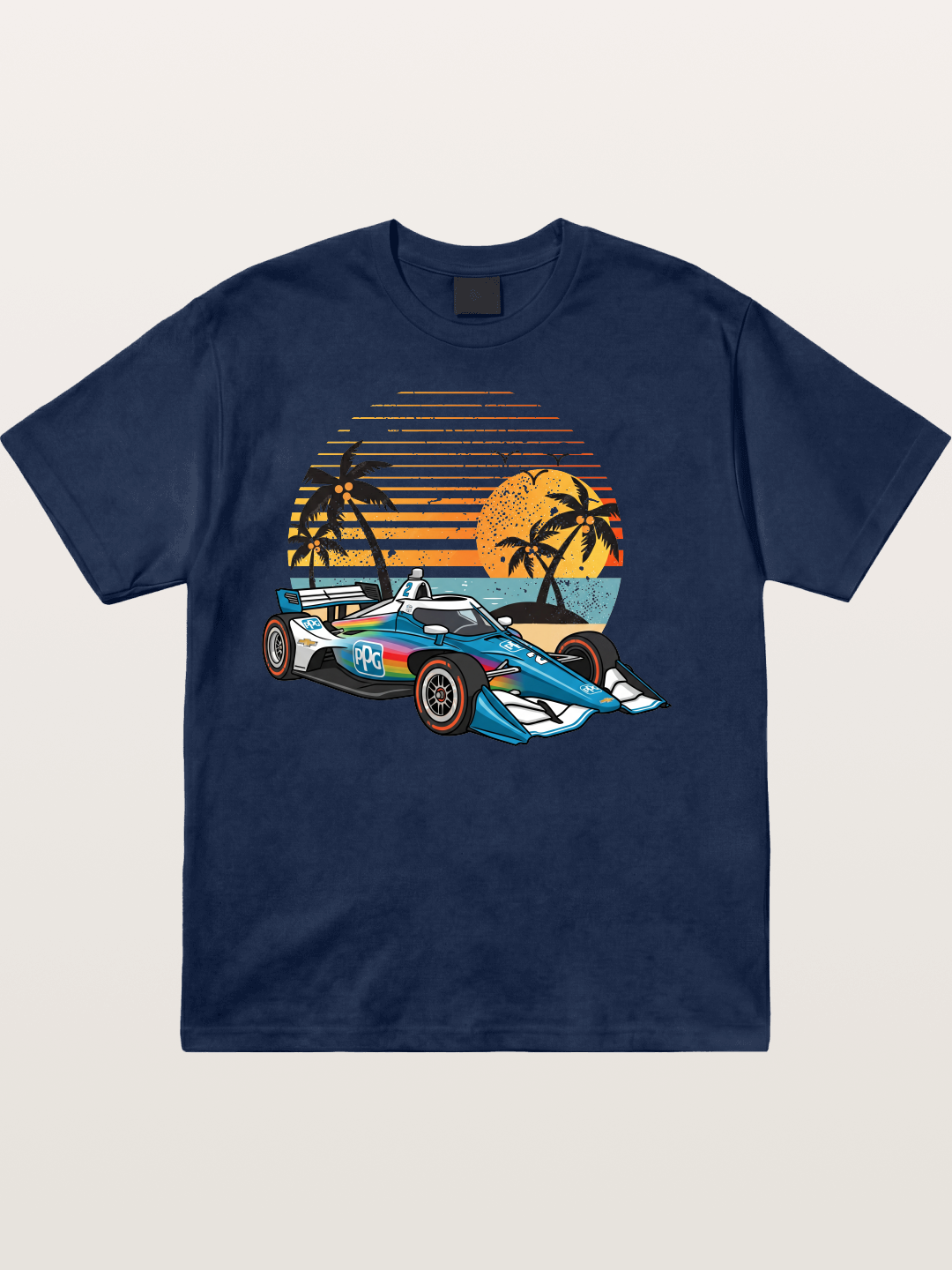 Palm Sunset Indy Car Classic Cotton T-shirt