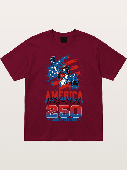 Liberty 250 Years Freedom Print Gildan T-shirt