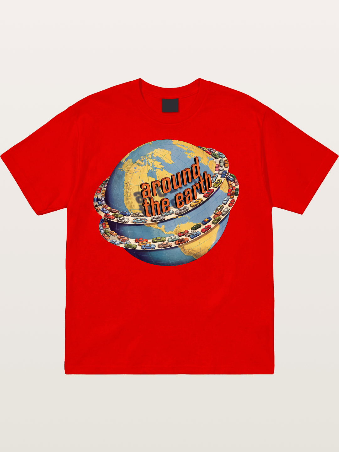 Global Cars Earth Illustration Cotton T-shirt