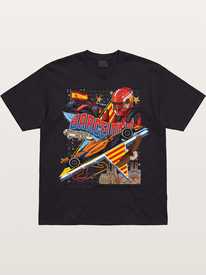 Barcelona GP Spanish Landmark Collage Gildan T-shirt