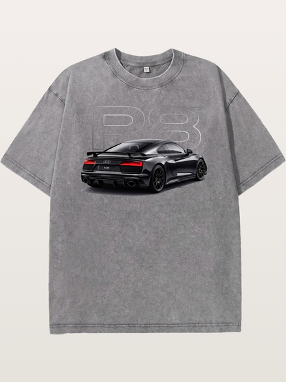 Audi R8 GT Black Rear End Washed T-shirt